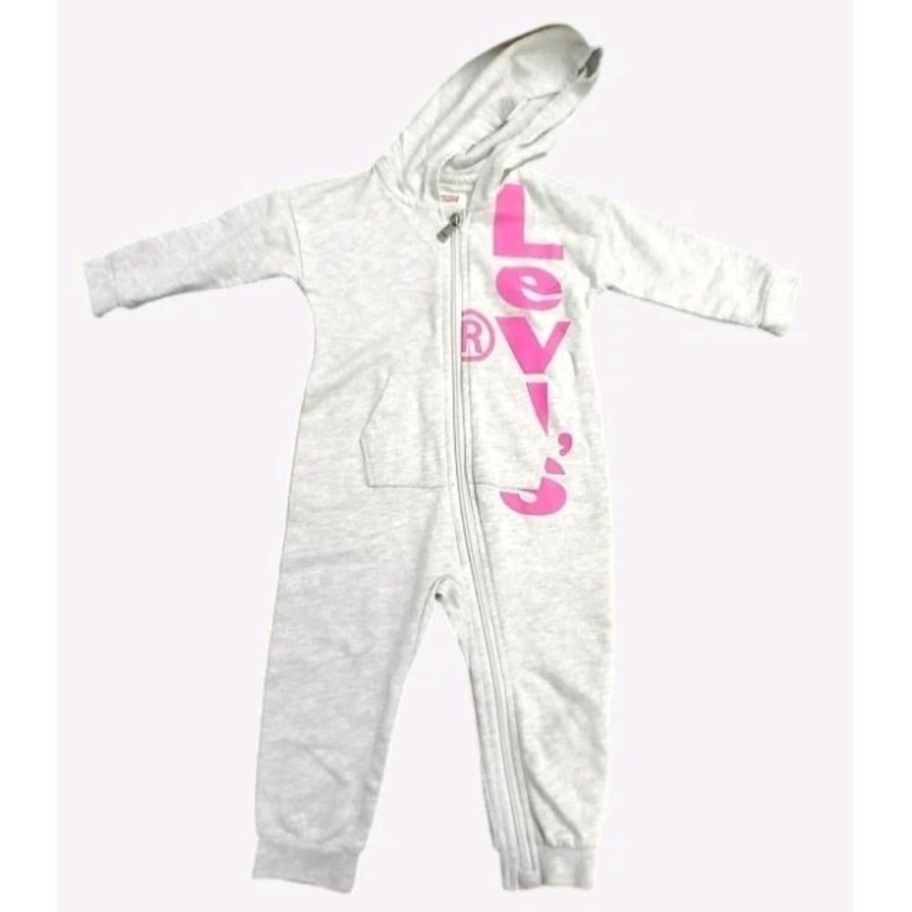 Gray and Pink Bold Graphic Levi's Bodysuit Size 18 Months